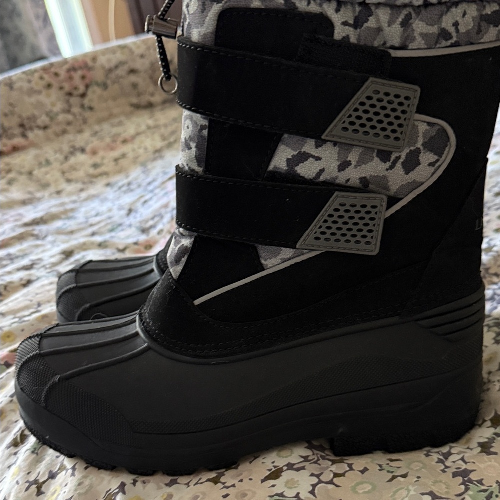 Lands' End Black and Gray Kids' Snow Boots